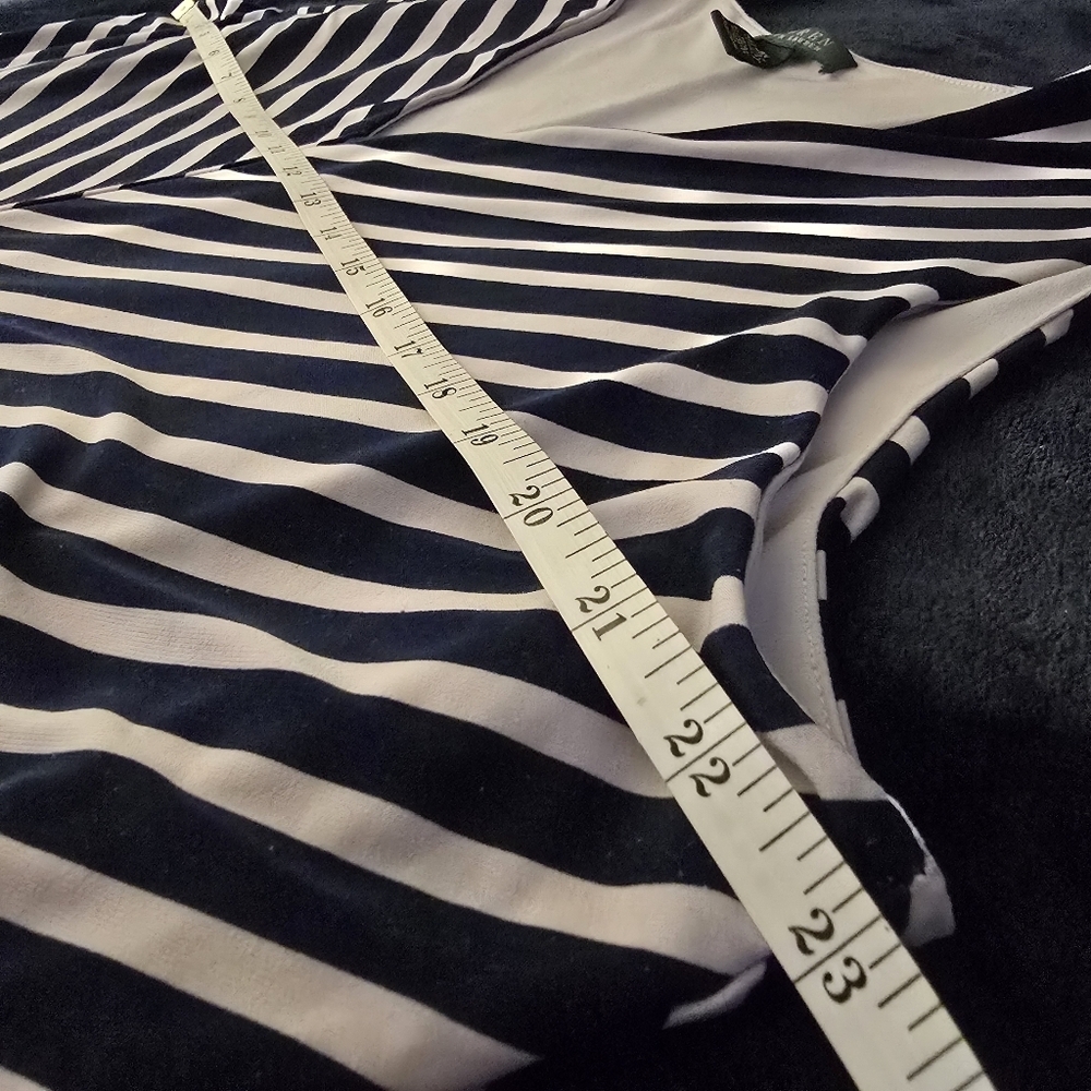 Lauren Ralph Lauren Navy Blue And White Stripe Dress Size 3X - Picture 9 of 12